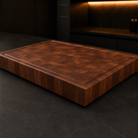 Schneideblock Nussbaum Stirnholz 50 mm mit Saftrille